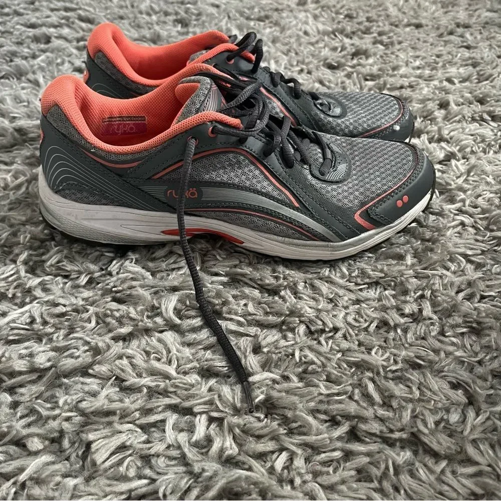Ryka grey and orange sneakers size 9